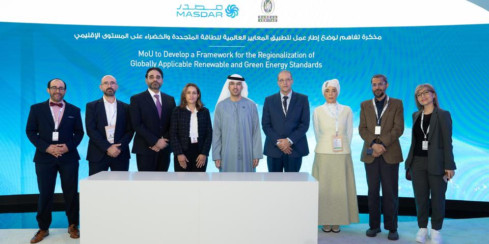 Bureau Veritas and Masdar Join Forces to Develop Regional Renewable and Green Energy Standards for the GCC